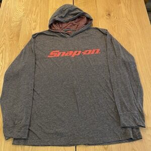 Snap On Tools Hoodie Hooded pullover Long Sleeve Lightweight Mens Sz L Dark Gray